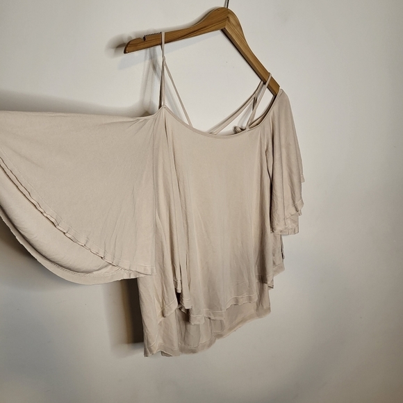 🔥ABSOLUTE FINAL!💲⬇️Free People Cold Shoulder Styled Blouse, Size L ~ EUC - Picture 5 of 11